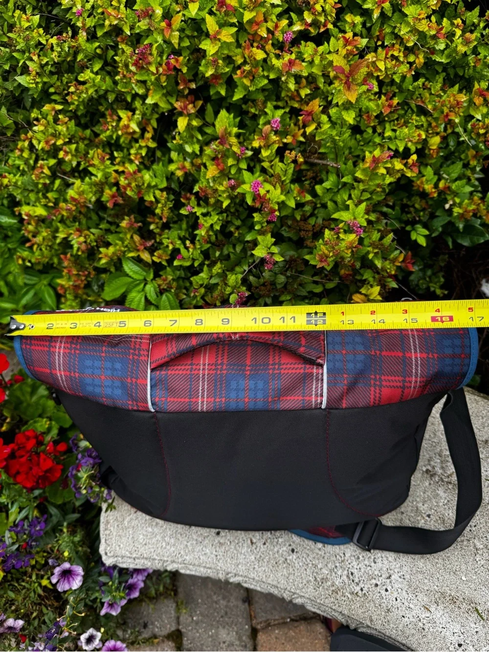 NWOT High Sierra Red and Navy Plaid Messenger Bag